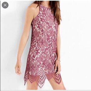 Express Burgundy Eyelash Lace Dress